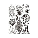 10 PCS Dark Fluorescent Color Changing Animal Luminous Flower Arm Waterproof Adult Tattoo Stickers, BY-001, BY-002, BY-003, BY-004, BY-005, BY-006, BY-007, BY-008