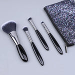 4 In 1 Black Pebbles Makeup Brush Set Eyeshadow Brush Foundation Brush Portable Makeup Brush,Style:, Bare Brush