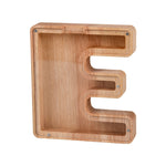 Wooden English Alphabet Piggy Bank Transparent Acrylic Piggy Bank