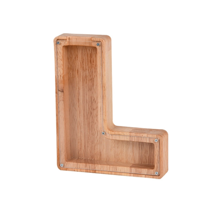 Wooden English Alphabet Piggy Bank Transparent Acrylic Piggy Bank