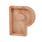 Wooden English Alphabet Piggy Bank Transparent Acrylic Piggy Bank