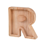 Wooden English Alphabet Piggy Bank Transparent Acrylic Piggy Bank