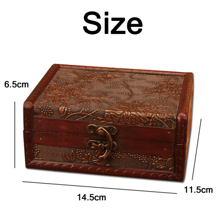 Wooden Vintage Jewelry Box Sorage And Shooting Props, 14.5x11.5x6.5cm