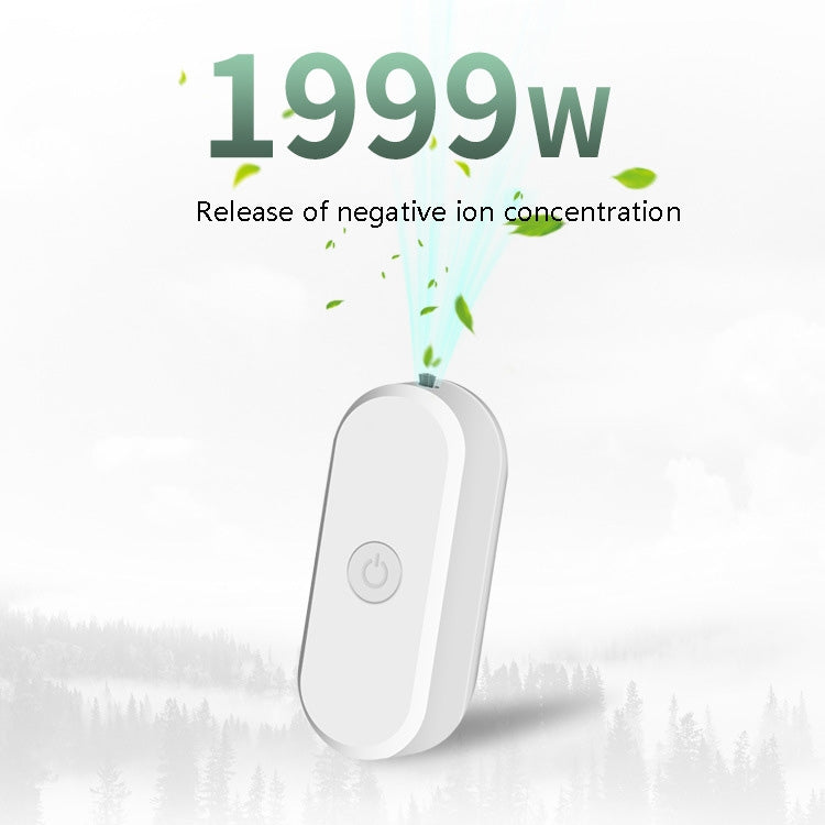 EP206 Hanging Neck Negative Ion Necklace Air Purifier, Black, White