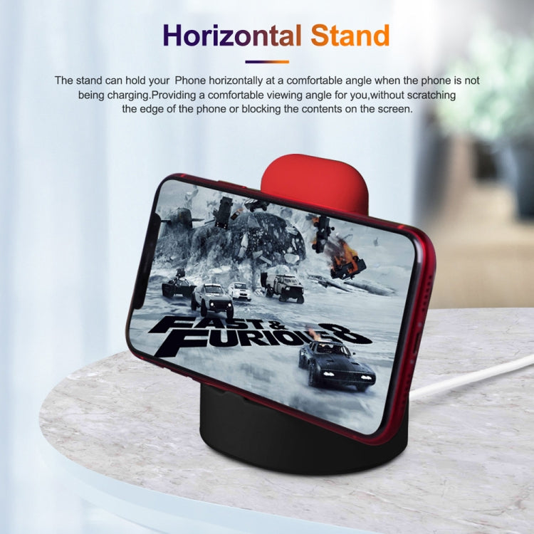 2 In 1 Smart Watch Charging Bracket Desktop Silicone Watch Charging Stand For Apple Watch, Black, White, Pink, Deep Blue, Grey