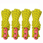 Outdoor Camping Tent Canopy Wind Rope Luminous Multi-Function Wind Rope Buckle Tent Fixed Rope, 4m x 4 Rolls, 4m x 6 Rolls