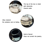 Metal Oval Diamond Jewelry Storage Box Birthday Wedding Gift, 8.5x6x6cm, 11x7.5x7cm