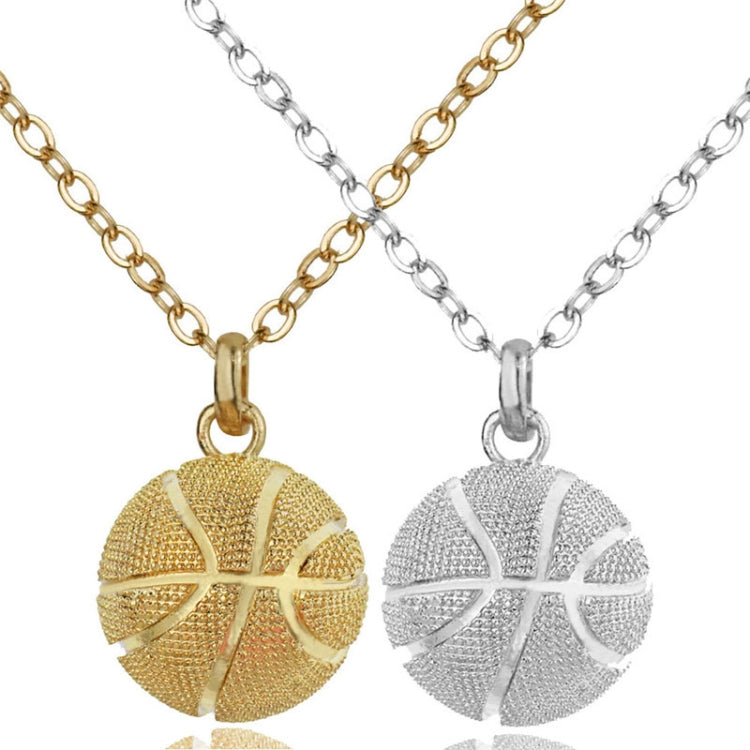 Three-Dimensional Sports Ball Pendant Necklace,Style: Women Rugby 18K Gold, Men Basketball White K, Men Football  18K Gold