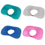 Travel Inflatable Press U-Shaped Neck Guard Pillow, Flocked U009-01（Peacock Green ）, Flocked U009-03（Light Gray）, Flocked U009-04（Medium Blue）, Flocked U009-02（Rose Red）, Flocked U009-05（Dark Blue）, Flocked U009-060（Sky Blue）, Flocked U009-070（Orange）