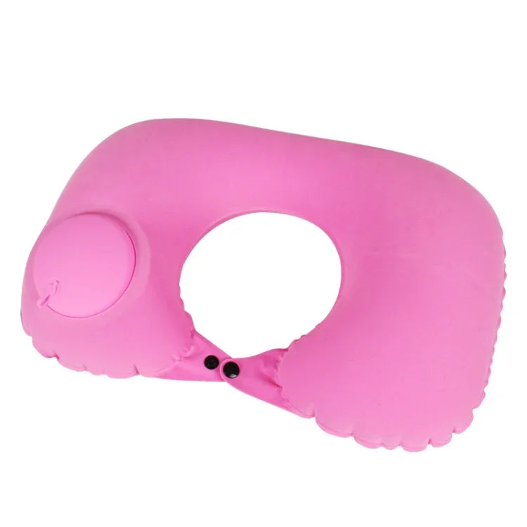Travel Inflatable Press U-Shaped Neck Guard Pillow, Flocked U009-01（Peacock Green ）, Flocked U009-03（Light Gray）, Flocked U009-04（Medium Blue）, Flocked U009-02（Rose Red）, Flocked U009-05（Dark Blue）, Flocked U009-060（Sky Blue）, Flocked U009-070（Orange）
