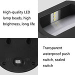 Solar Outdoor Waterproof LED Round Wall Lamp Stair Light, White Light, Warm Light