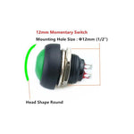 10 PCS Small Waterproof Self-Reset Button Switch, Black, Green, Red, Orange, White, Blue
