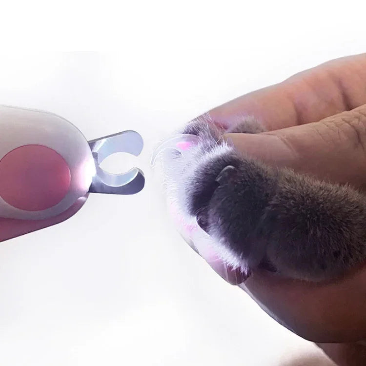 Pet Nail Clippers With LED Blood Line Light, Blue, Pink