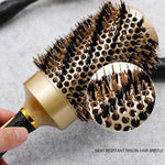 Twill Boar Bristles Curling Comb Ceramic Roller Comb, 25mm
