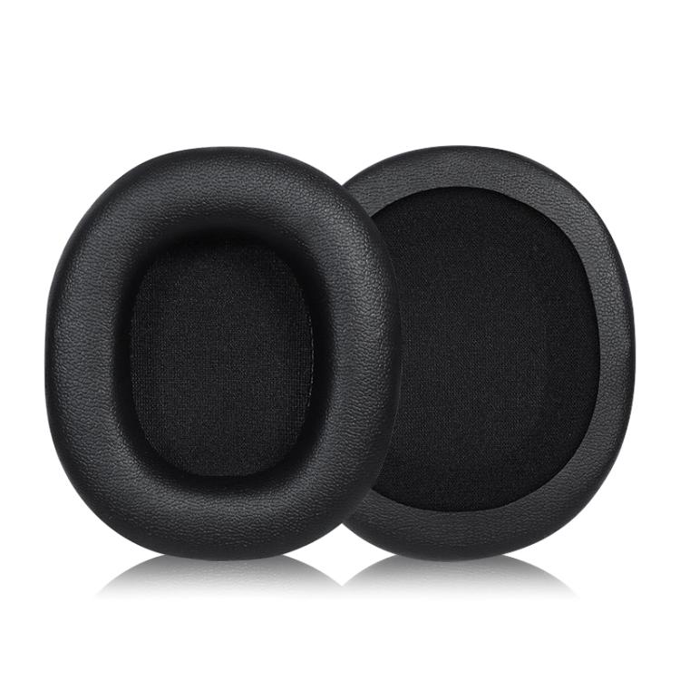 2 PCS Protein Skin Headset Earmuffs for Audio-Technica ATH-SR30BT, Black Protein Leather