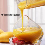 6-Blade Electric Fruit Juicer Juice Cup, Black, White, Yellow, Purple, Green, Blue, Deep Blue, Rose Red
