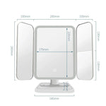 430 Three-Sided Folding LED Makeup Mirror Table Lamp, Plug-in Style, Charging Style, Three-color Light Charging Style