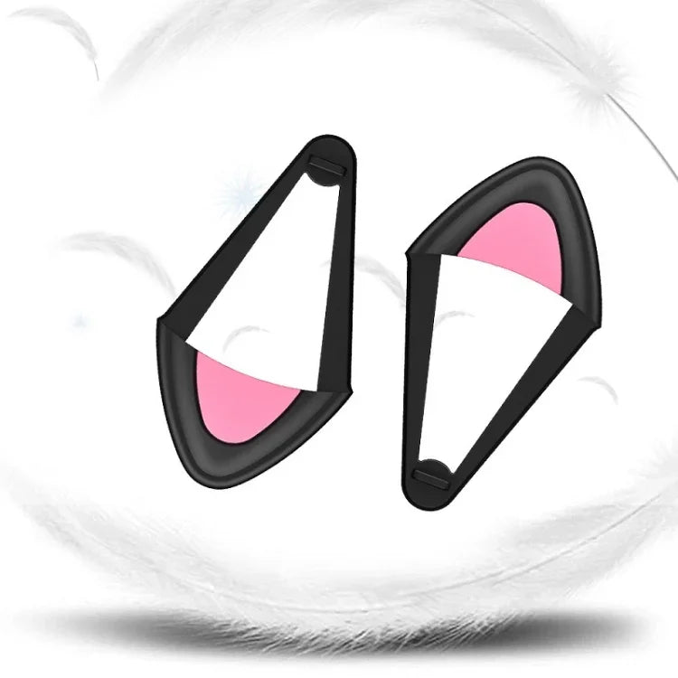 T6 Cute Cat Ear Decoration for Headphones, Black, White