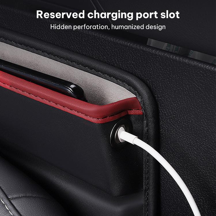 SUSISUN 049 Multifunctional Car Seat Slit Storage Box, Black, Brown, Wine Red, Beige