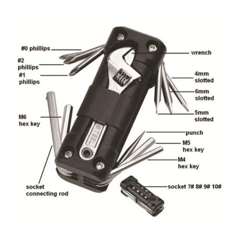 KT-02 16 In 1 Outdoor Camping Multifunctional Combination Survival Tool