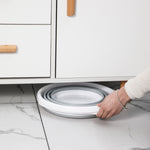 Home Outdoor Portable Folding Silicone Bucket, Gray 10 Liters