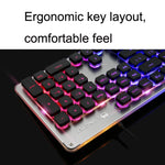 LANGTU L1 104 Keys USB Home Office Film Luminous Wired Keyboard, Cable Length:1.6m, L1 Orange Light Black, L1 Ice Blue Light Silver White, L1 Ice Blue Light Black, L1 White Light Pink
