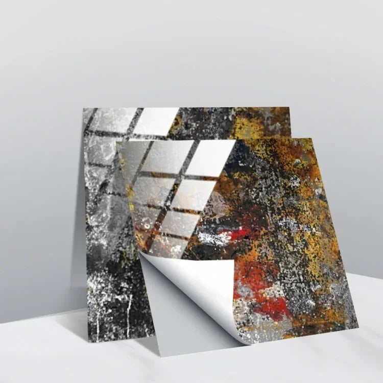 PVC Crystal Covered Film Geometric Pattern Tile Wall Sticker, 20 PCS 15cm