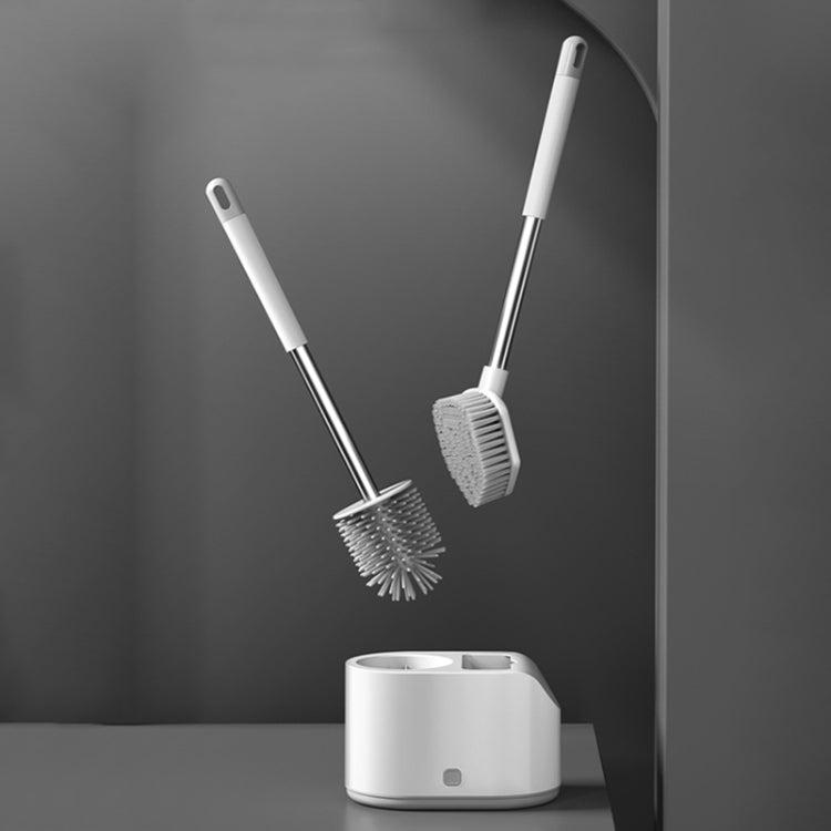 MT2 Silicone Double Brushs Head Toilet Brush Set, Landing Type, Wall-mount  Type