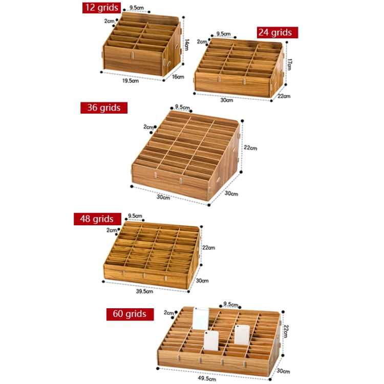 D-86 Office Conference Classroom Mobile Phone Storage Box, Style:, 12 Grids (Walnut), 12 Grids (Oak), 24 Grids (Walnut), 36 Grids (Walnut), 36 Grids (Oak), 48 Grids (Walnut), 48 Grids (Oak), 60 Grids (Walnut), 60 Grids (Oak)