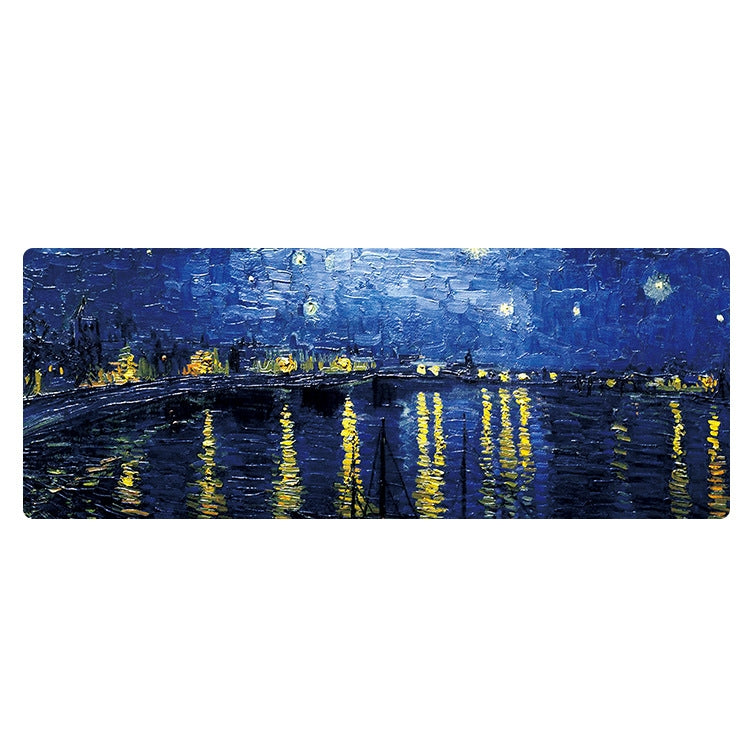 Am002 Large Oil Painting Desk Rubber Mouse Pad, 300x800x4mm Stitched Edges, 400x900x1.5mm No Stitched Edges, 400x900x3mm Stitched Edges, 400x900x2mm Stitched Edges, 300x800x2mm Stitched Edges