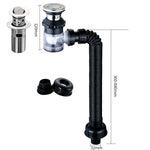 Household Deodorant Washbasin Water Pipe, Style:, A Black Flap With Basket and Overflow, B White Flap With Basket and Overflow, C Black Flap No Basket With Overflow, D White Flap No Basket With Overflow, E Black Flap Without Basket and Overflow        ...