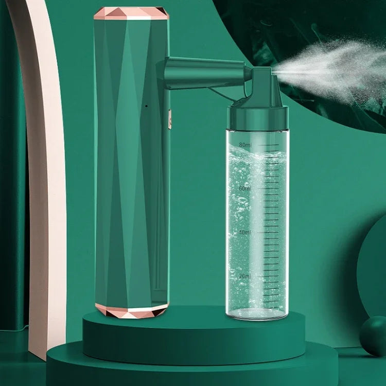 Handheld Blue Light Atomizing Indoor Electric Spray Disinfection Machine, Pearl White, Dark Green