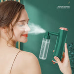 Handheld Blue Light Atomizing Indoor Electric Spray Disinfection Machine, Pearl White, Dark Green