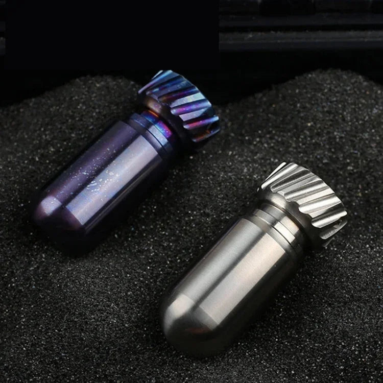 Portable Pure Titanium Mini Waterproof Warehouse Sealed Jar Pill Box, Color:, Primary Color, Baked Blue