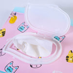 Baby EVA Wet Wipes Bag Flip Removable Paper Towel Cosmetic Cotton Bag, Black Stars, Yellow Butterfly, Kitten, Black Butterfly, Flowers