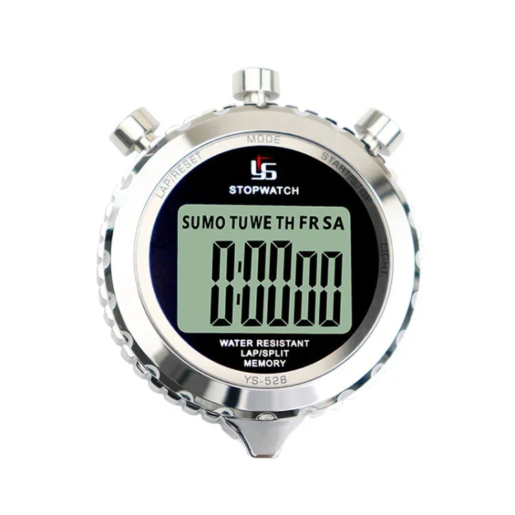 YS Metal Large Screen Display Stopwatch Fitness Sports Competition Electronic Stopwatch, YS-528 Single Row Display