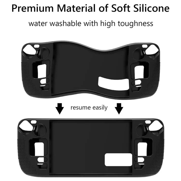 PGTECH Game Console Silicone Case With Anti-Slip Particles for Steam Deck, Black