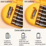 Household Battery Storage Box Data Cable Charger Storage Organizer Box, Blue Single Layer, Gray White Double Layer