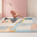 Modern Abstract Geometric Living Room Rug Coffee Table Cushion, 50x80cm, 60x90cm