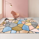 Modern Abstract Geometric Living Room Rug Coffee Table Cushion, 50x80cm, 60x90cm