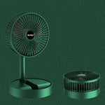 Portable Folding Fan  Retractable Floor Standing Fan,Style:, Rechargeable (Green), USB Plug In (Green)