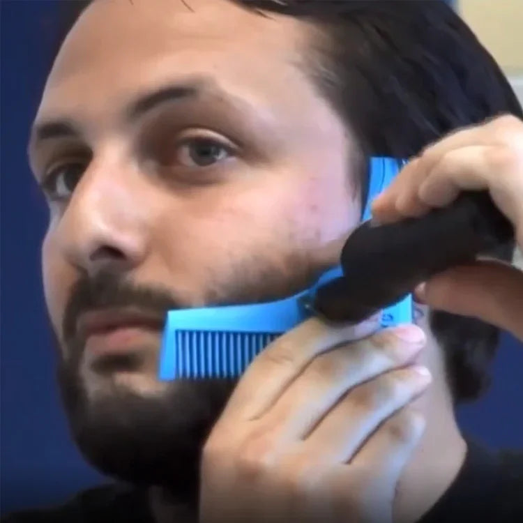 5PCS Beard -Shaped Template Comb Beard Shaped Comb Color Random Delivery, Style:, L Shape, Z Shape
