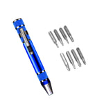 8 In 1 Screwdriver Aluminum Alloy Combination Disassembly Pen Repair Screwdriver, 8 In 1 Blue, 8 In 1 Red, 8 In 1 Silver