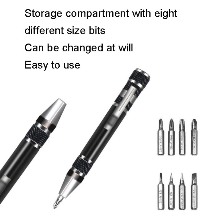8 In 1 Screwdriver Aluminum Alloy Combination Disassembly Pen Repair Screwdriver, 8 In 1 Blue, 8 In 1 Red, 8 In 1 Silver