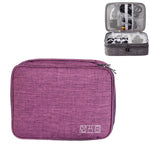 5 Inch Multifunctional Electronic Digital Earphone Power Cord Storage Bag, Purple, Black, Wine Red, Dark Gray, Green, Lake Blue