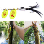 HENGJIA SP304 6.5cm 13g Feather Hook Rotating Sequin Road Lure Bait, SP304 Orange Red, SP304 Black, SP304 Yellow