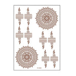 5 PCS Semi Permanent Brown Red Waterproof Lace Tattoo Sticker, 208 x 148mm
