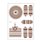 5 PCS Semi Permanent Brown Red Waterproof Lace Tattoo Sticker, 208 x 148mm