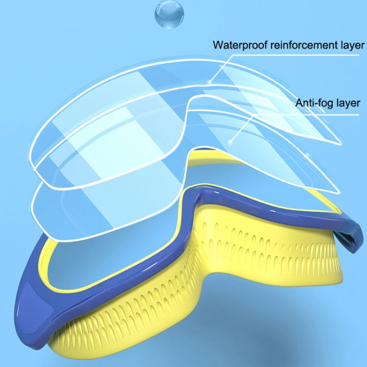 Anti-fog Children Swimming Goggles Comfortable Large Frame Diving Glasses, Macaron, Pumpkin Orange, Milk White, Ice Lake Blue, Pink Blue