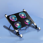 Laptop Radiator Bracket Folding Storage Air-cooled Cooling Base,Style:, Double Fan, Four Fan